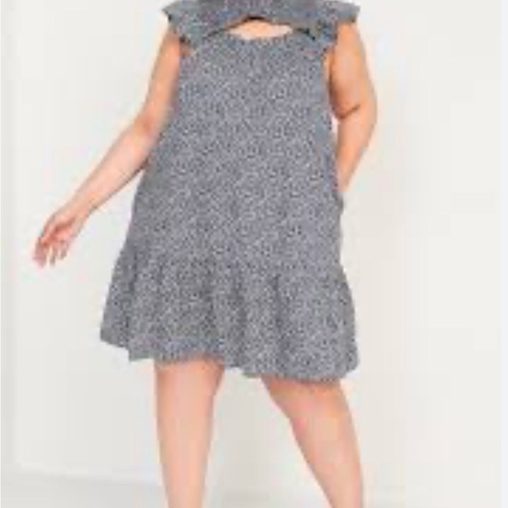Old Navy Dress Size XLโ Tall Seaborn Flutter Sleeve SmockedโCutout Mini Swing
